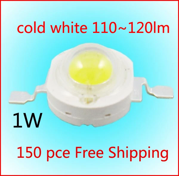 150PCS 1W High power led Source cold white 5800-6500K 350mA DC3.00-3.5V 110-120LM Factory wholesale Free Shipping
150PCS 1W High power led Source cold white 5800-6500K 350mA DC3.00-3.5V 110-120LM Factory wholesale Free Shipping