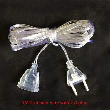 5M Extender Transparent Wire EU Plug For LED String Christmas Lights Garden Home Garland Party Decotation
5M Extender Transparent Wire EU Plug For LED String Christmas Lights Garden Home Garland Party Decotation