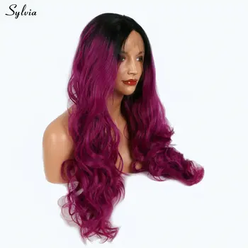 Sylvia violet lace wig front synthetic black root to dark purple long natural wave women's replacement hair heat resistant fiber
Sylvia violet lace wig front synthetic black root to dark purple long natural wave women's replacement hair heat resistant fiber