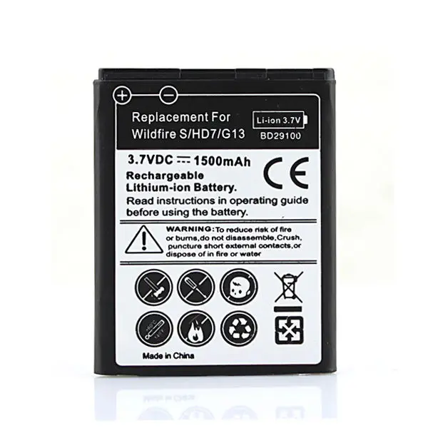 1500mAh Phone Replacement Li ion Battery For HTC HD3 HD7 T9292 Wildfire S G13 A510E Rechargeable Commercial Batteries Bateria
1500mAh Phone Replacement Li ion Battery For HTC HD3 HD7 T9292 Wildfire S G13 A510E Rechargeable Commercial Batteries Bateria