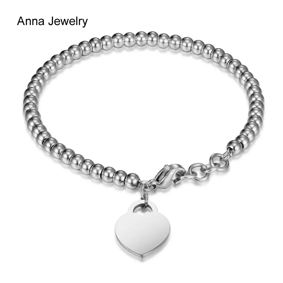 Classic Design Heart Tag Beads Strand Bracelet Stainless Steel with Love Heart Charm Elegant Silver Beads Bracelet For Women
Classic Design Heart Tag Beads Strand Bracelet Stainless Steel with Love Heart Charm Elegant Silver Beads Bracelet For Women