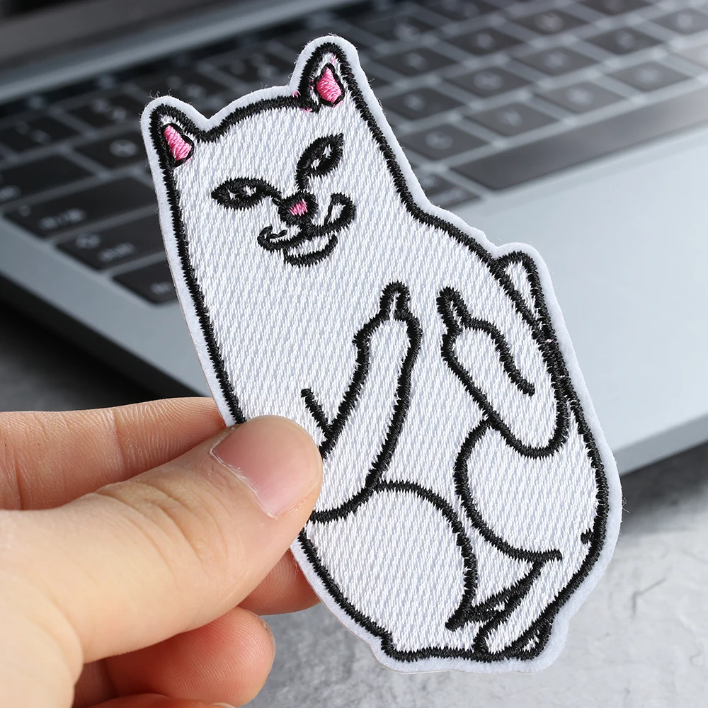 2 pcs/set Funny Middle Finger Cat Badges Iron-on Fabric Embroidered Applique Sew Clothes Stickers Apparel Accessories DIY Badge
2 pcs/set Funny Middle Finger Cat Badges Iron-on Fabric Embroidered Applique Sew Clothes Stickers Apparel Accessories DIY Badge