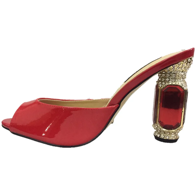 2019 Beading Crystal Mirror Heel Open Toe Mules High Heel Red Slides Summer Dress Slipper Shoes
2019 Beading Crystal Mirror Heel Open Toe Mules High Heel Red Slides Summer Dress Slipper Shoes