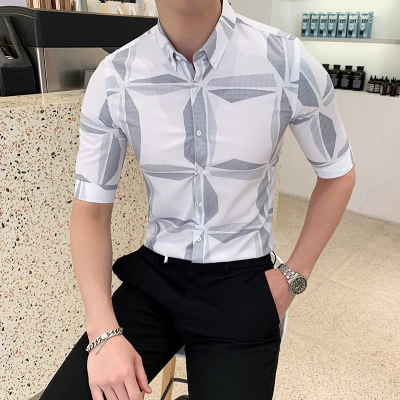 British Style Summer Men Shirt Digital Print Casual Shirt Men Half Sleeve Slim Fit Mens Dress Shirts Business Formal Wear 3XL-M
British Style Summer Men Shirt Digital Print Casual Shirt Men Half Sleeve Slim Fit Mens Dress Shirts Business Formal Wear 3XL-M