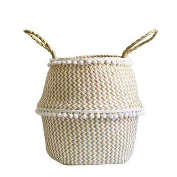 Folding Natural Seagrass Belly Basket Large Storage Laundry Basket with Handles RT99
Folding Natural Seagrass Belly Basket Large Storage Laundry Basket with Handles RT99