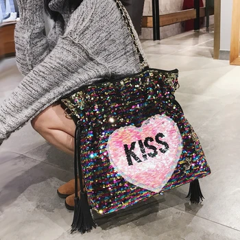 Lovely paillette big bag female 2020 new wave of korean wild cute chic chain bucket bag messenger bag large capacity
Lovely paillette big bag female 2020 new wave of korean wild cute chic chain bucket bag messenger bag large capacity