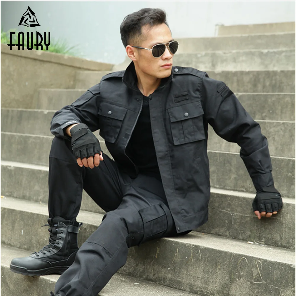 Military Uniforms Men Hunting Clothing Black Security Clothing Tactical Combat Shirt +Cargo Pants Outdoor Army Work Suit
Military Uniforms Men Hunting Clothing Black Security Clothing Tactical Combat Shirt +Cargo Pants Outdoor Army Work Suit