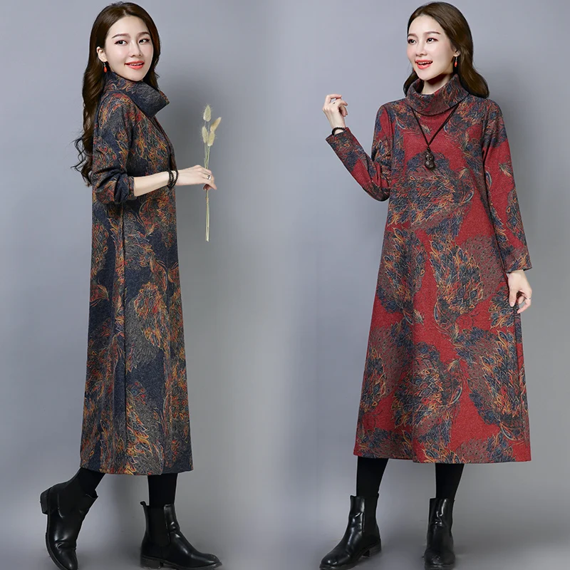 2018 Winter-Fall New Vintage Chinese Style Floral Flowers Blanket Dress Thicken TurtleNeck Slim Look
2018 Winter-Fall New Vintage Chinese Style Floral Flowers Blanket Dress Thicken TurtleNeck Slim Look