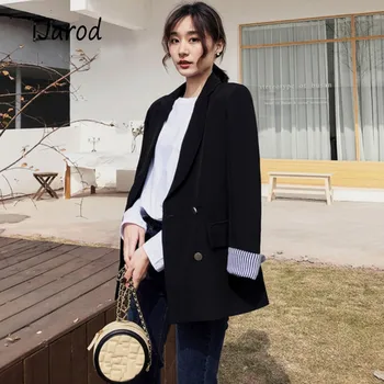 2019 Spring Autumn OL Casual Double Breasted Women Blazer Jacket Notched Collar Female Jackets Fashion Suits Outwear
2019 Spring Autumn OL Casual Double Breasted Women Blazer Jacket Notched Collar Female Jackets Fashion Suits Outwear