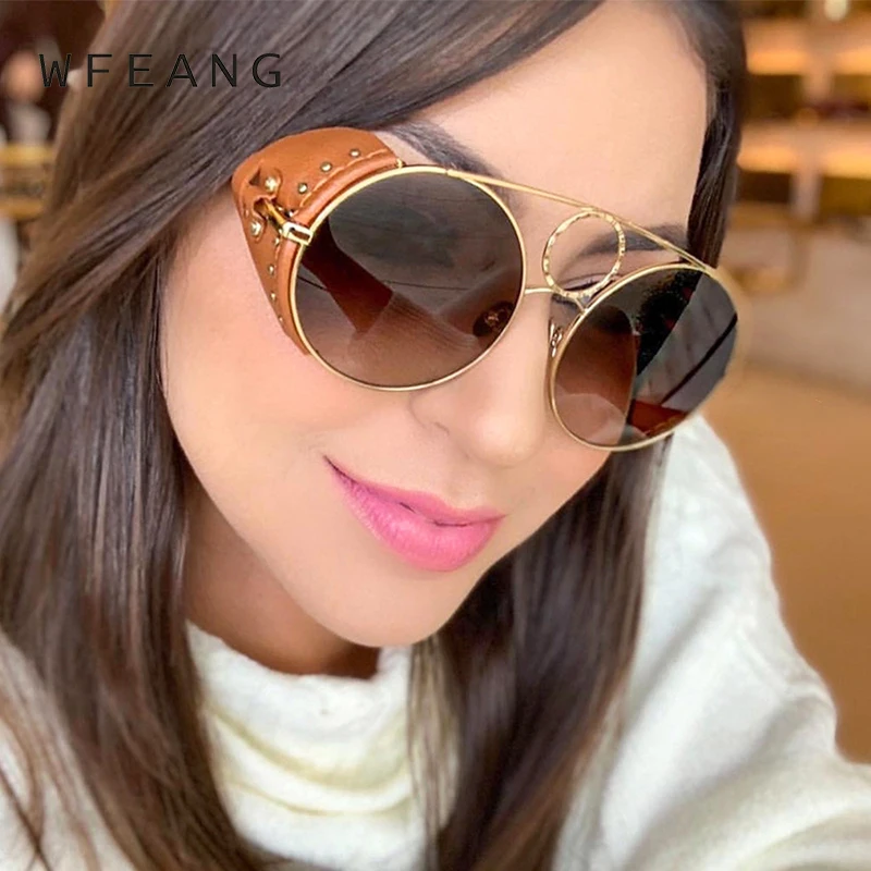 WFEANG 2019 luxurious Retro Round Metal Sunglasses Steampunk Men Women Brand Designer Glasses Oculos De Sol Shades UV400
WFEANG 2019 luxurious Retro Round Metal Sunglasses Steampunk Men Women Brand Designer Glasses Oculos De Sol Shades UV400