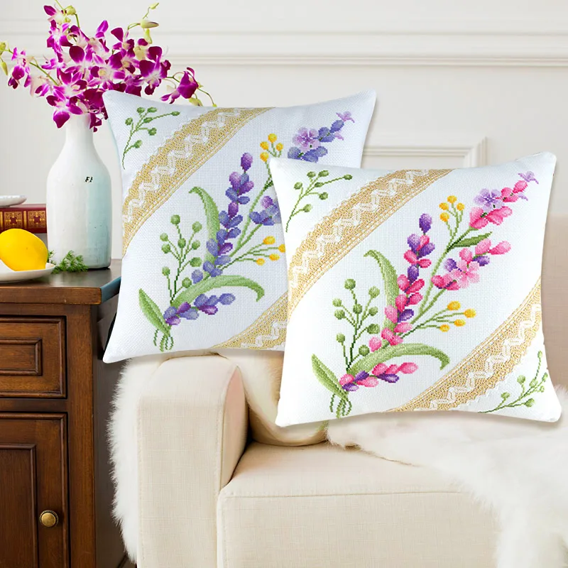 SewCrane Cushion Cover Stamped Cross Stitch Kit Throw Pillow Kit,Purple Wildflower Pink Flowers, 18inch
SewCrane Cushion Cover Stamped Cross Stitch Kit Throw Pillow Kit,Purple Wildflower Pink Flowers, 18inch