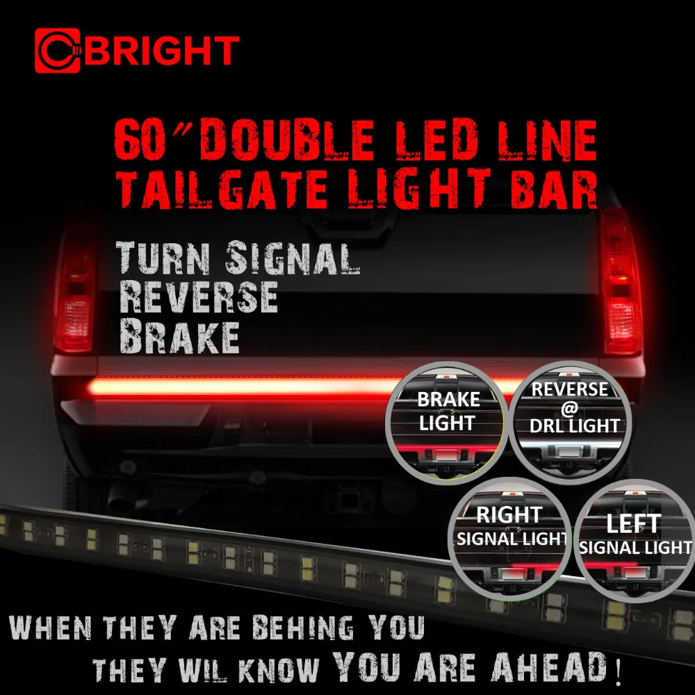 60" Running/Brake/Reverse/Signal LED TAILGATE TAIL LIGHT BAR STRIP PICK-UP TRUCK
60" Running/Brake/Reverse/Signal LED TAILGATE TAIL LIGHT BAR STRIP PICK-UP TRUCK