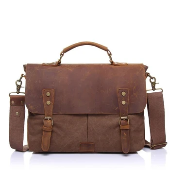Vintage Canvas Handbags Men Shoulder Bag Crazy Horse Leather Casual Crossbody Bag Men's Travel Bags Laptop Briefcase Bag Totes
Vintage Canvas Handbags Men Shoulder Bag Crazy Horse Leather Casual Crossbody Bag Men's Travel Bags Laptop Briefcase Bag Totes