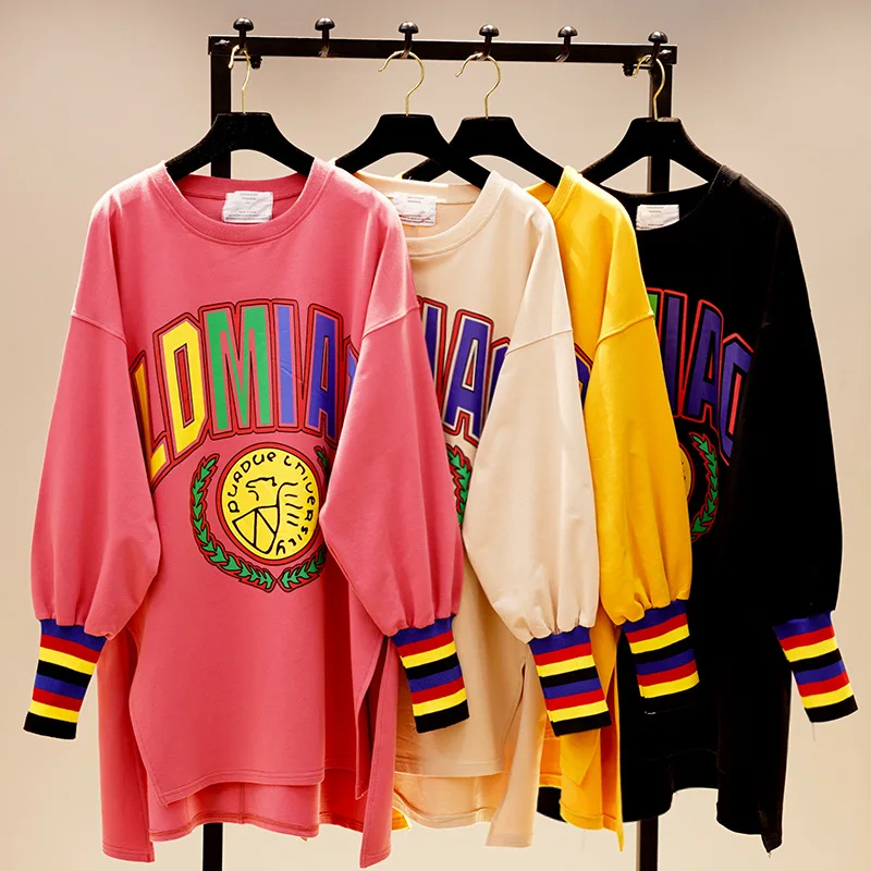 Pullovers Tops for Women New Spring O Neck All-match Students T-shirts Loose Letter Printing Long Sleeve Basic Tops Casual
Pullovers Tops for Women New Spring O Neck All-match Students T-shirts Loose Letter Printing Long Sleeve Basic Tops Casual