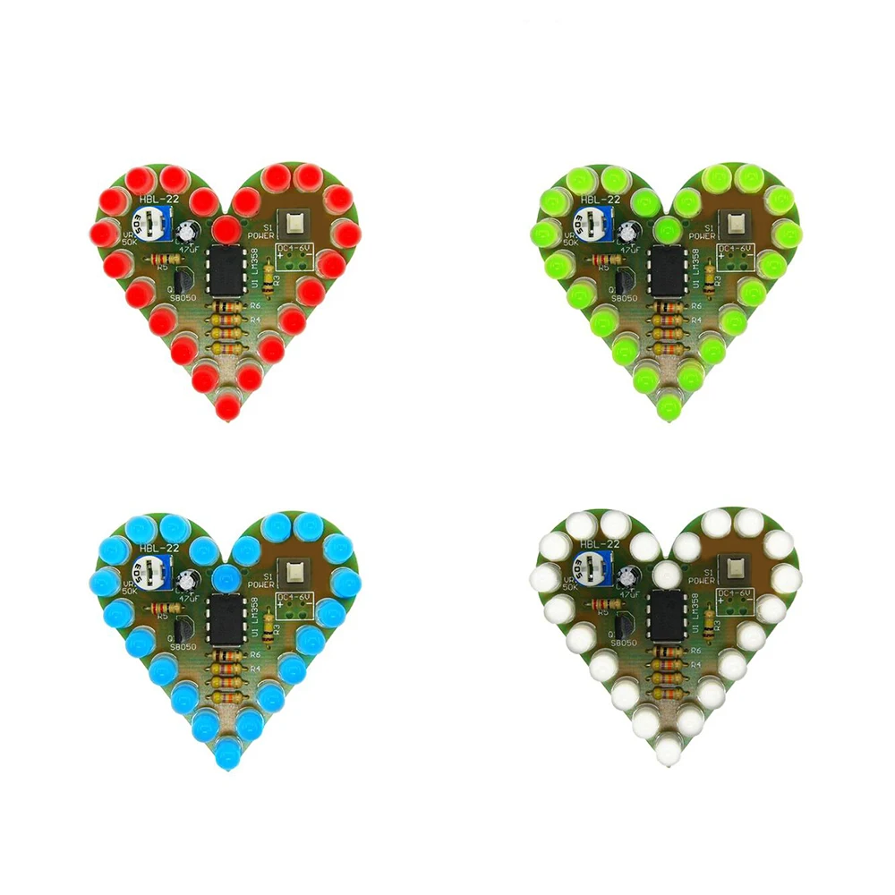 DIY Kit Heart Shape Breathing Lamp Kit DC 4V-6V Breathing LED Suite Red White Blue Green DIY Electronic Production for Learning
DIY Kit Heart Shape Breathing Lamp Kit DC 4V-6V Breathing LED Suite Red White Blue Green DIY Electronic Production for Learning