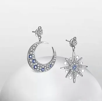 SALE 925 silver Europe Star Moon Crystal from Austrian new fashion creative cz Earrings classic retro micro set hot jewelry
SALE 925 silver Europe Star Moon Crystal from Austrian new fashion creative cz Earrings classic retro micro set hot jewelry