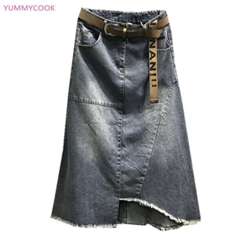 YUMMYCOOK European station 2018 new female summer cowboy A word skirt irregular large size denim skirt casual high waist skirt 3
YUMMYCOOK European station 2018 new female summer cowboy A word skirt irregular large size denim skirt casual high waist skirt 3