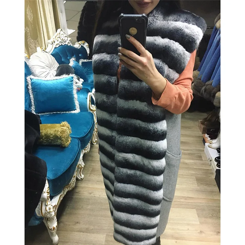 FURSARCAR 2019 NEW Design Luxury Winter Rex Rabbit Fur With Cashmere For Women Wool Vest Coat Fashion 90cm Long Natural Fur Vest
FURSARCAR 2019 NEW Design Luxury Winter Rex Rabbit Fur With Cashmere For Women Wool Vest Coat Fashion 90cm Long Natural Fur Vest