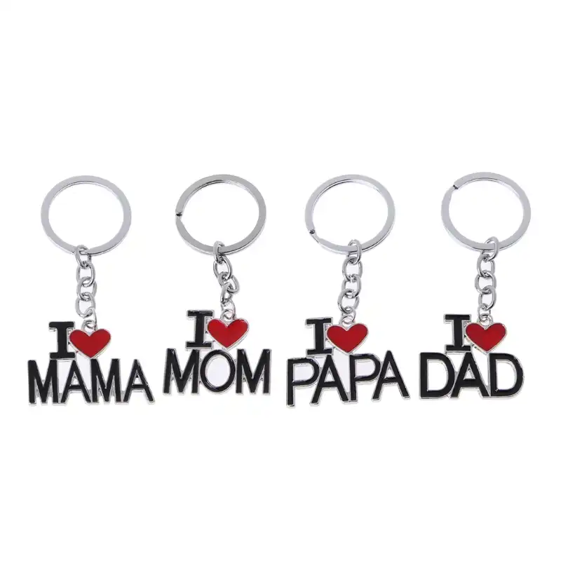 fathers day gift letter i love mom i love dad key chain fami