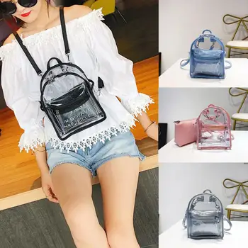 Fashion Women bag PVC Student backpack Transparent Travel Bag Waterproof School backpack Portable candy color bag Dropship T718 
Fashion Women bag PVC Student backpack Transparent Travel Bag Waterproof School backpack Portable candy color bag Dropship T718