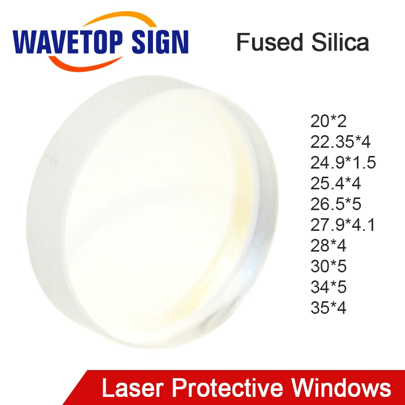 WAveTopSign 1064nm Laser Protective Windows Dia.20-35mm Quartz Fused Silica for Fiber Laser Welding Cutting Head Machine Parts
WAveTopSign 1064nm Laser Protective Windows Dia.20-35mm Quartz Fused Silica for Fiber Laser Welding Cutting Head Machine Parts