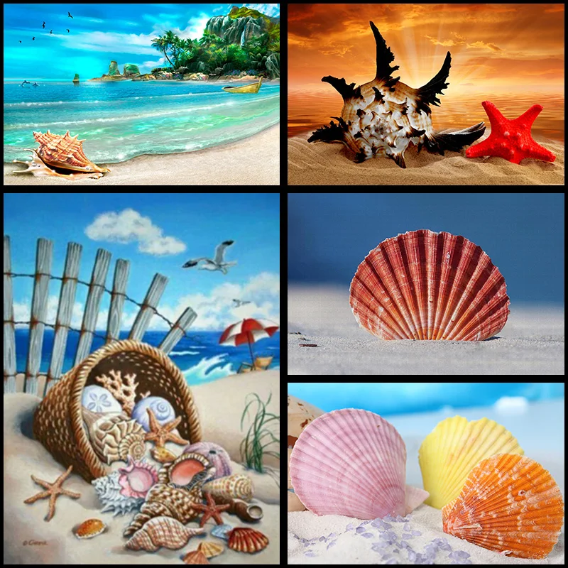 5D Full diamond painting Beach Shell Sea Star Conch Landscape Diamond Painting Circle Diamond Mosaic Home Decor Picture
5D Full diamond painting Beach Shell Sea Star Conch Landscape Diamond Painting Circle Diamond Mosaic Home Decor Picture