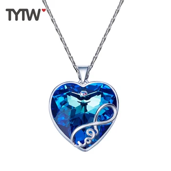 TYTW S925 Siver Crystals From Austrian Necklace Women Pendants Jewelry Blue Purple crystals Heart Austrian Rhinestone
TYTW S925 Siver Crystals From Austrian Necklace Women Pendants Jewelry Blue Purple crystals Heart Austrian Rhinestone