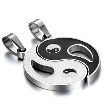 BONISKISS Stainless Steel Chinese Mystical Yin Yang Tai Chi Ba Gua Matching Pendant Gold Silver Color Black With Chian(Pair)
BONISKISS Stainless Steel Chinese Mystical Yin Yang Tai Chi Ba Gua Matching Pendant Gold Silver Color Black With Chian(Pair)