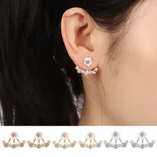2018 Fashion Jewelry Cute Cherry Blossoms Flower Stud Earrings for Women Several Peach Blossoms Earrings
