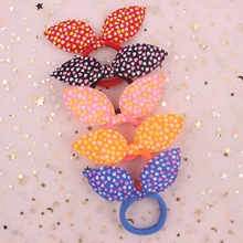 2019 Pano Moda Gypsophila DIANXIANG orelhas de Coelho do amor do coração da menina faixas de Cabelo Elásticos acessórios para o cabelo para as mulheres Cabeça corda 1 pcs(China)