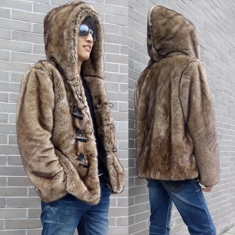 2019 Autumn and winter new men's fur coat imitation mink coat men's coat with a short hat jacket European and American warm code
2019 Autumn and winter new men's fur coat imitation mink coat men's coat with a short hat jacket European and American warm code