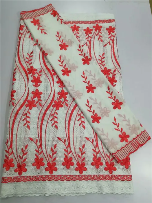 Pretty flower embroidery African cotton lace fabric with 2y Swiss voile lace scarf cloth for lady dress YCV22(5+2y)
Pretty flower embroidery African cotton lace fabric with 2y Swiss voile lace scarf cloth for lady dress YCV22(5+2y)