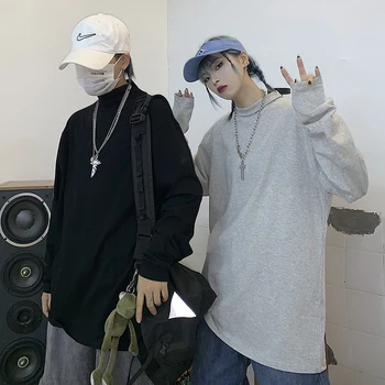 2019 Spring And Autumn Ins Harajuku Solid Color Long-sleeved T-shirt Casual Korean Version Of The Trend White Black /Gray M-2XL
2019 Spring And Autumn Ins Harajuku Solid Color Long-sleeved T-shirt Casual Korean Version Of The Trend White Black /Gray M-2XL