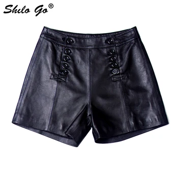 Leather Shorts Womens Autumn Fashion sheepskin genuine Leather Shorts double breasted high waist concise wide leg Shorts
Leather Shorts Womens Autumn Fashion sheepskin genuine Leather Shorts double breasted high waist concise wide leg Shorts