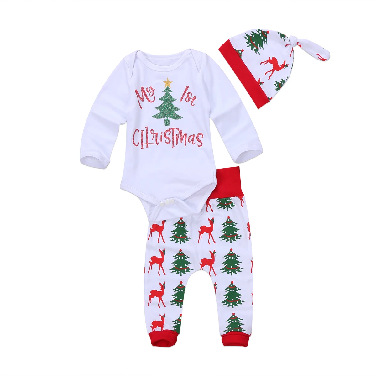 Pudcoco 2017 3PCS Set Newborn Baby Girl Boy Clothes Romper Christmas Shirt Tops + Long Xmas Pant Hat Outfits Autumn 0-24M
Pudcoco 2017 3PCS Set Newborn Baby Girl Boy Clothes Romper Christmas Shirt Tops + Long Xmas Pant Hat Outfits Autumn 0-24M