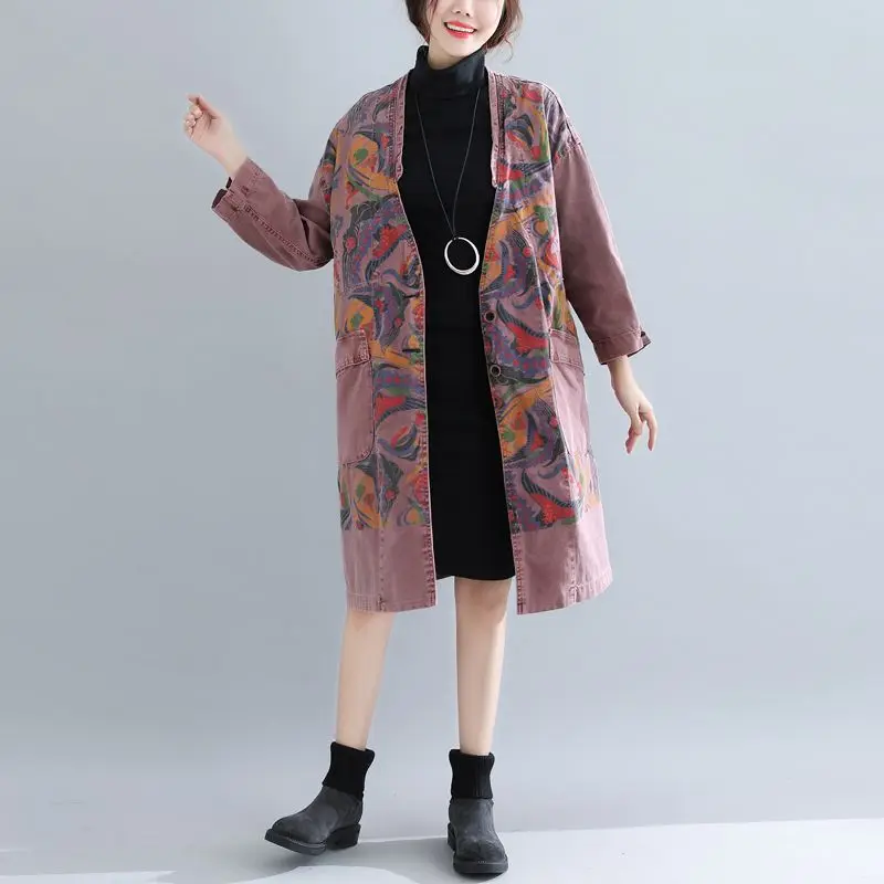 Women Baggy Denim Trench Coat Plus Size washed V-neck Jean outerwear single breasted Sleeve cowboy Windbreaker Print Cardigans
Women Baggy Denim Trench Coat Plus Size washed V-neck Jean outerwear single breasted Sleeve cowboy Windbreaker Print Cardigans