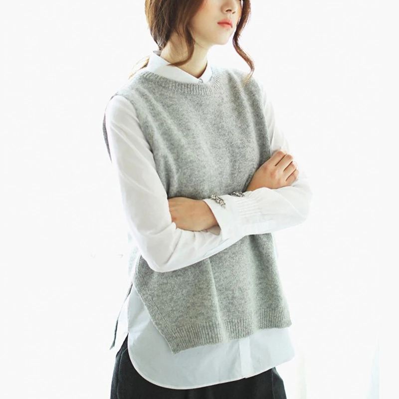 Autumn Spring basic Knitted Vest Women pink grey Vests Pretty Sleeveless O-Neck Rabbit Hair outwears femme clothes tops 2019
Autumn Spring basic Knitted Vest Women pink grey Vests Pretty Sleeveless O-Neck Rabbit Hair outwears femme clothes tops 2019