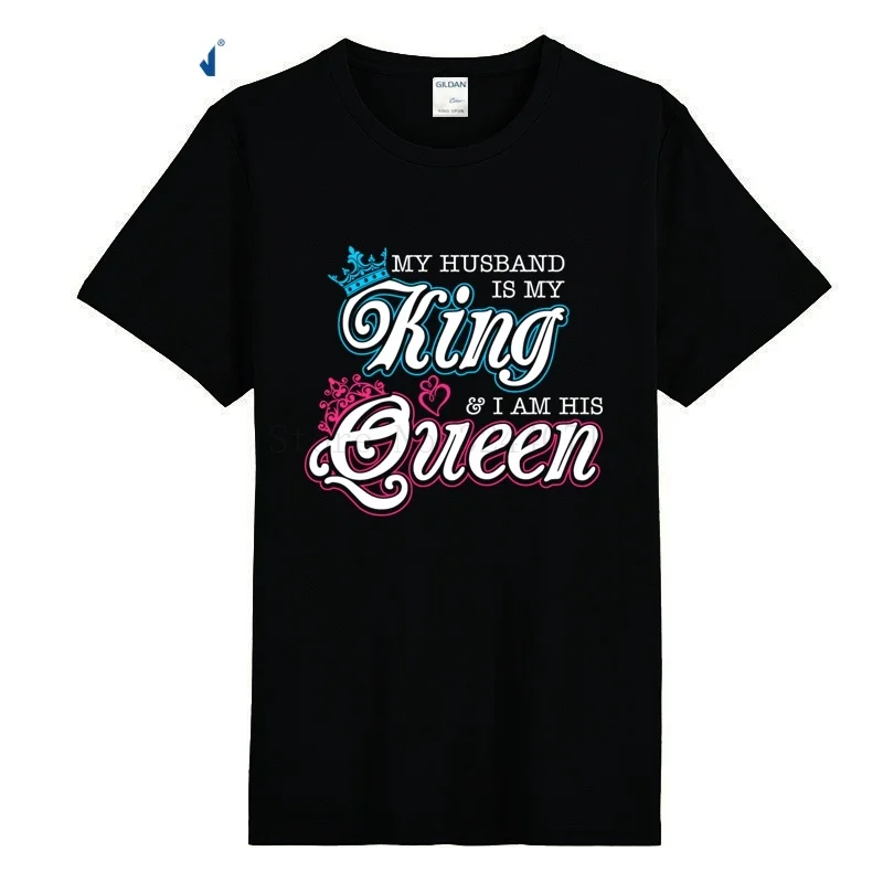 Мой король и я его королева Мужская футболка забавная хлопковая Футболка поп-Топ