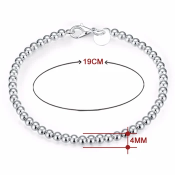 New Arrival 925 Sterling Silver Fashion 4mm Smooth Round Beads Charm Bracelet Women Jewelry Gift
New Arrival 925 Sterling Silver Fashion 4mm Smooth Round Beads Charm Bracelet Women Jewelry Gift
