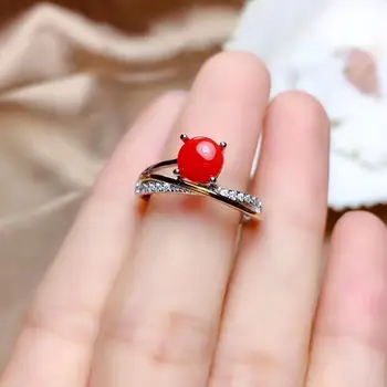 round red coral Ring Fashion Jewelry real 925 silver ornament classic red color new style girl gift natural gem
round red coral Ring Fashion Jewelry real 925 silver ornament classic red color new style girl gift natural gem