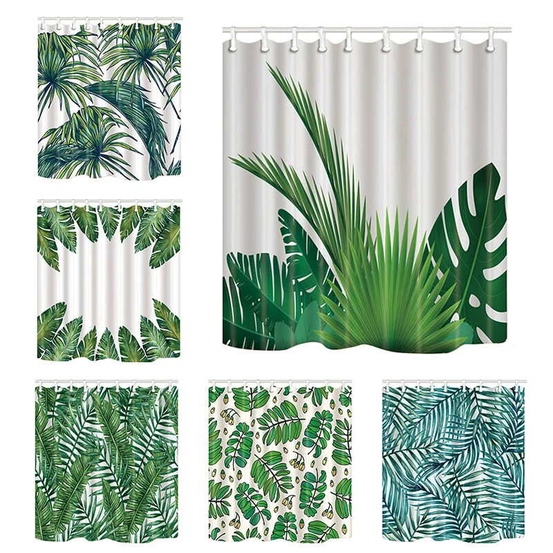 Green Tropical Leaves Shower Curtains Home Decoration Bath Screens Polyester Fabric Waterproof and Mildew Proof with 12 Hooks
Green Tropical Leaves Shower Curtains Home Decoration Bath Screens Polyester Fabric Waterproof and Mildew Proof with 12 Hooks