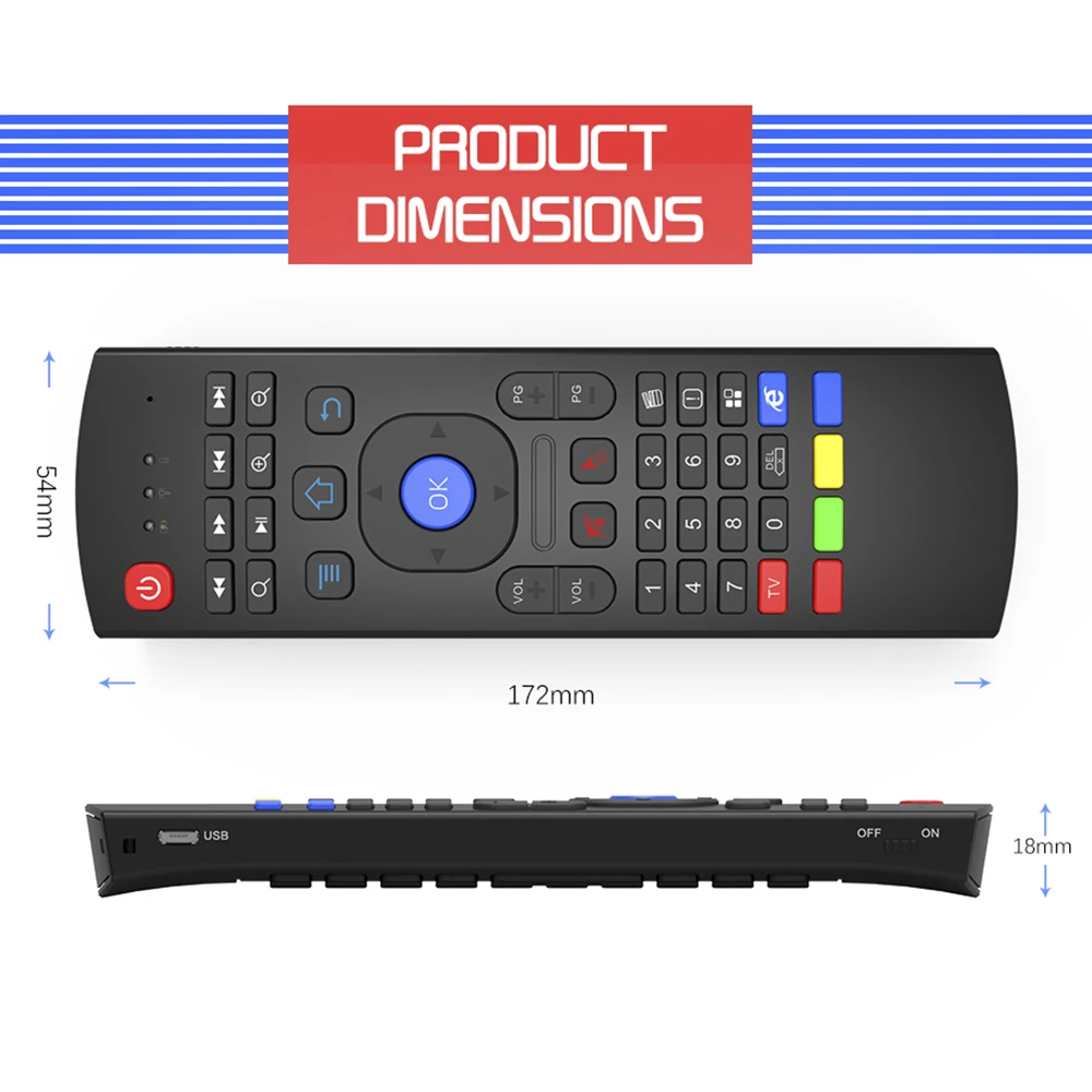 Air Mouse2.4G USB Wireless Flying Mouse Remote Control Nfrared Setting Multifunctional Mini Keyboard For Smart TV For Samsung LG
Air Mouse2.4G USB Wireless Flying Mouse Remote Control Nfrared Setting Multifunctional Mini Keyboard For Smart TV For Samsung LG