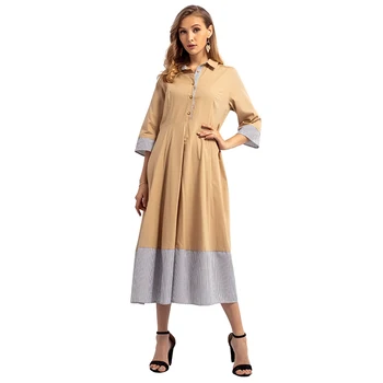 Fashion Elegant Ladies Long Dress Muslim Clothes Turkish Abayas for Women Half Sleeve Islamic Tunics Stripe Casual Maxi Dresses
Fashion Elegant Ladies Long Dress Muslim Clothes Turkish Abayas for Women Half Sleeve Islamic Tunics Stripe Casual Maxi Dresses