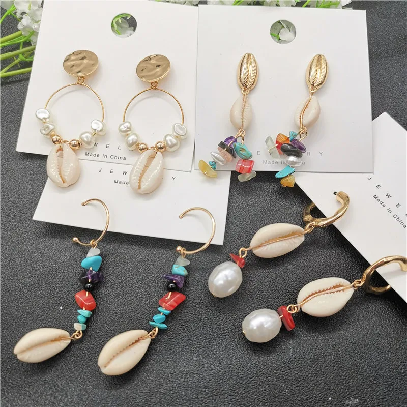 New Fashion Gold Color Cowrie Shell Drop Earring for Women Imitation Pearl Geometric Bead Earring Long Tassel Statement Brincos
New Fashion Gold Color Cowrie Shell Drop Earring for Women Imitation Pearl Geometric Bead Earring Long Tassel Statement Brincos