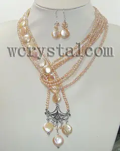 AAA Pink Coin Pearl Seed Beads Necklace Earrings Sets
AAA Pink Coin Pearl Seed Beads Necklace Earrings Sets