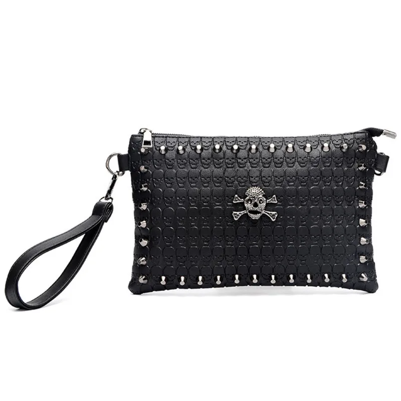 JIEROTYX Punk Shoulder Bags Women Sexy Skull Embossing Clutch Bag Black Leather Gothic Rivet Flag Bag Female Handbags Cheaper
JIEROTYX Punk Shoulder Bags Women Sexy Skull Embossing Clutch Bag Black Leather Gothic Rivet Flag Bag Female Handbags Cheaper