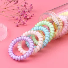 10 шт./упак. конфеты цвет телефонный провод эластичность эластичные резинки повязки для волос, резинка для девочек Ободки резинка Весна(China)