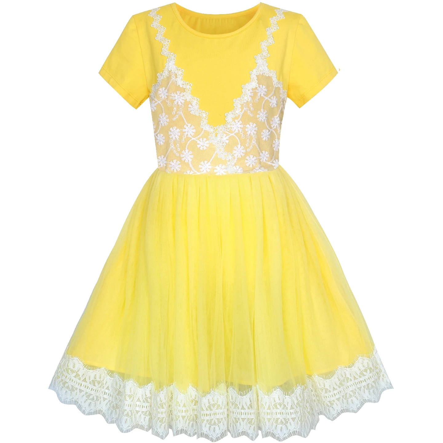 Girls Dress 2-in-1 Lace Yellow Short Sleeve Party Dress Cotton 2019 Summer Princess Wedding Dresses Children Clothes Pageant
Girls Dress 2-in-1 Lace Yellow Short Sleeve Party Dress Cotton 2019 Summer Princess Wedding Dresses Children Clothes Pageant