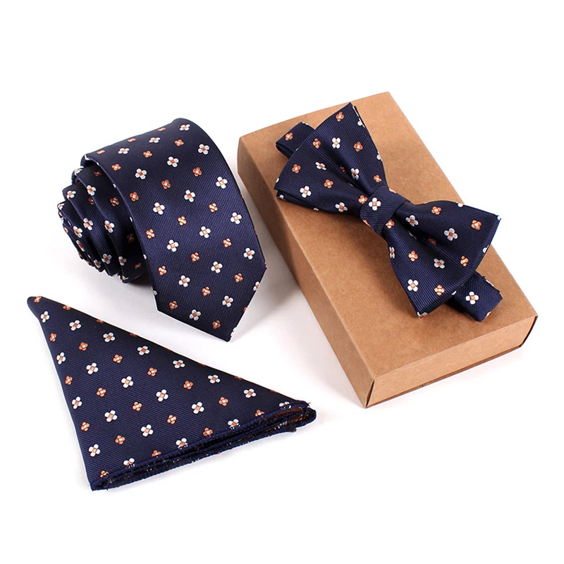 

corbatas hombre 2016 navy blue 6 cm skinny noeud papillon men bow tie and handkerchief set jacquard woven polyester neckties lot