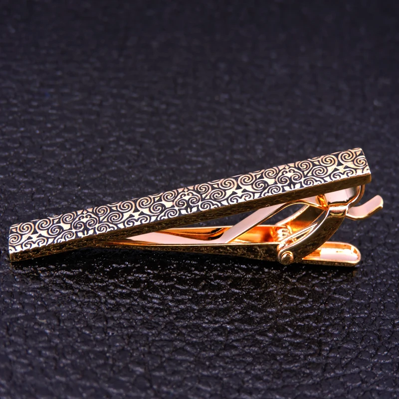 

DY New and high quality copper materials, hand carved patterns, golden rose tie ties, men's business wedding tie clip